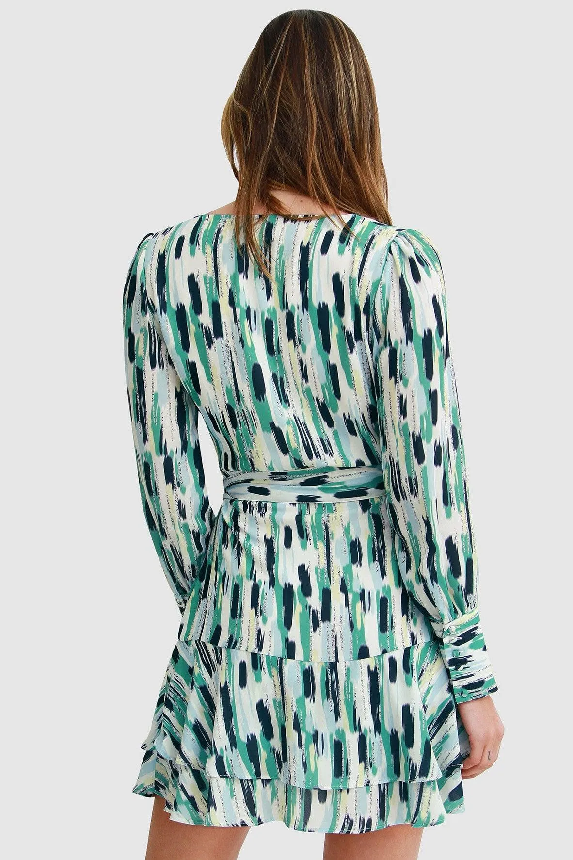 A Night With You Mini Wrap Dress in Green