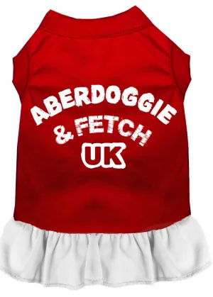 Aberdoggie Uk Screen Print Dress Red With White Xxl (18)