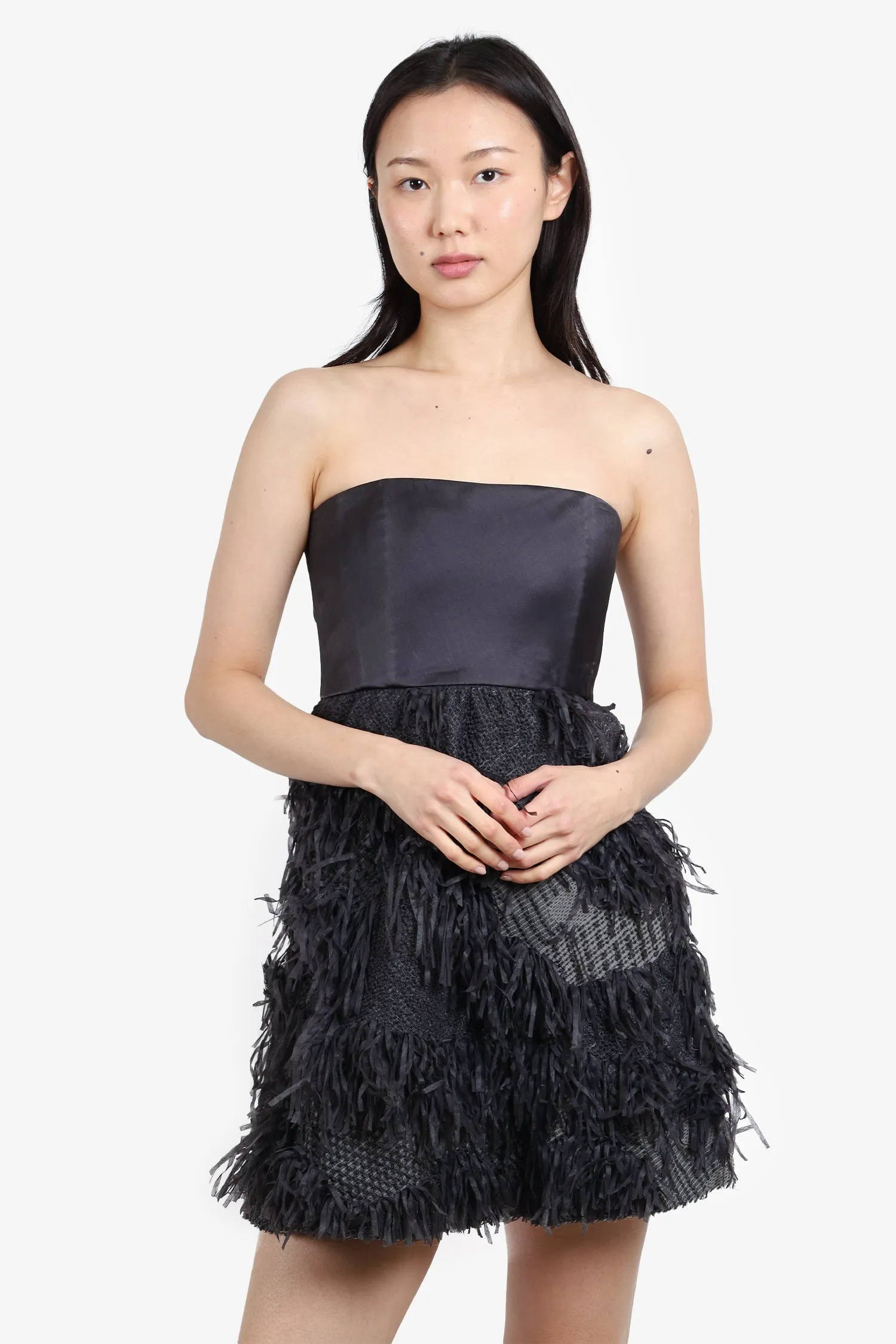 Alice   Olivia Black Fringe Party Dress Size 2