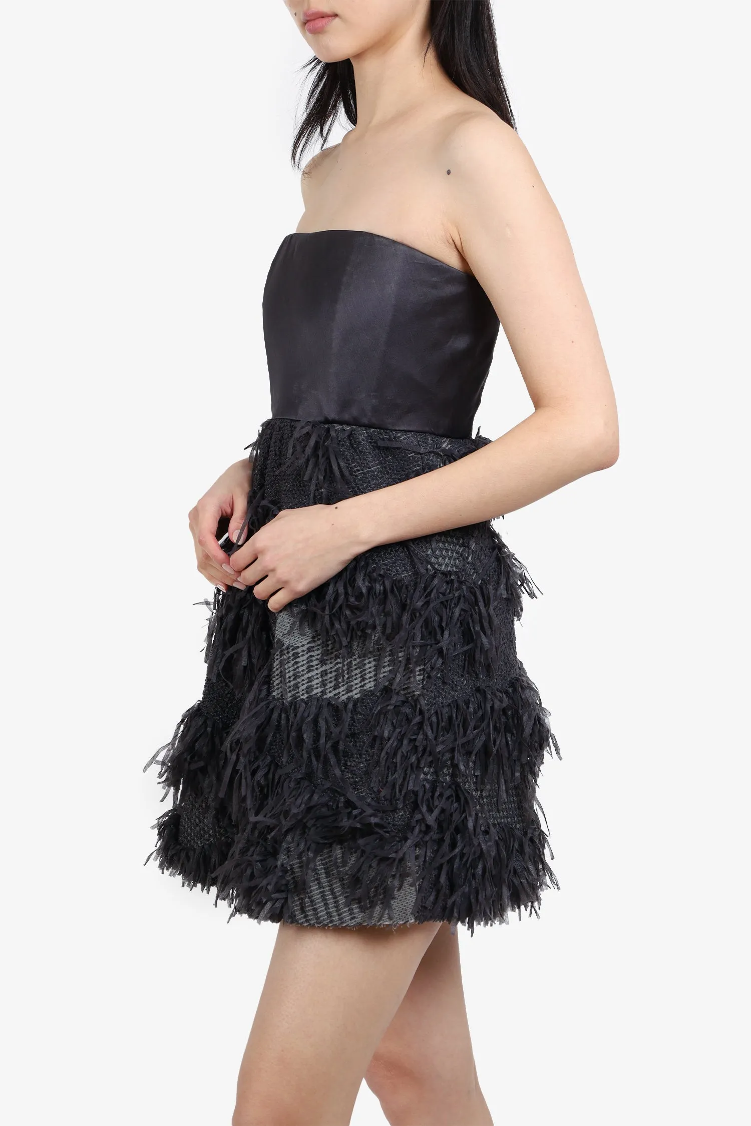 Alice   Olivia Black Fringe Party Dress Size 2