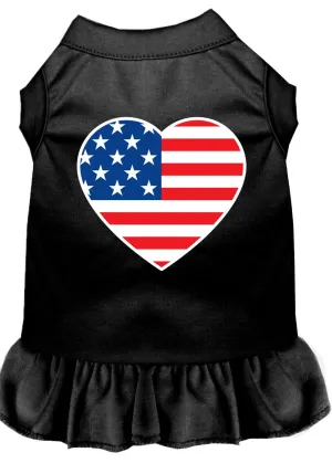 American Flag Heart Screen Print Dress Black Sm (10)