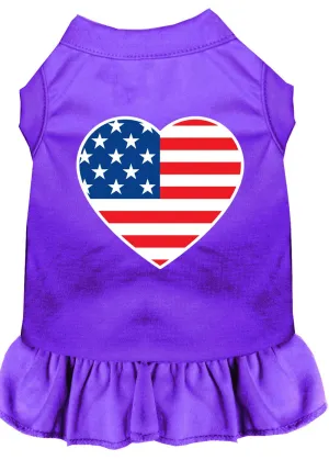 American Flag Heart Screen Print Dress Purple Xl (16)