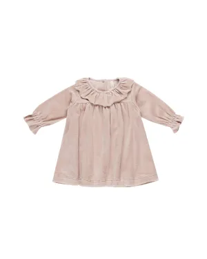 Baby Girls Dresses | Velour Dress in Blush | Quincy Mae