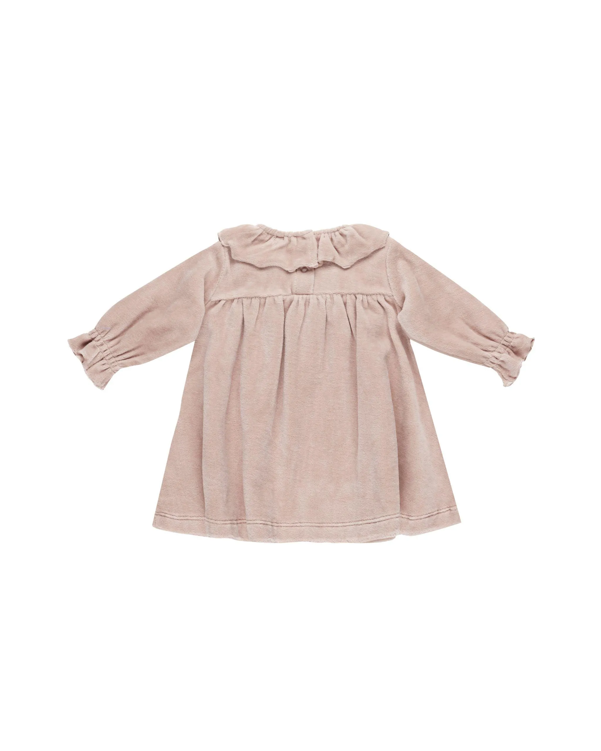 Baby Girls Dresses | Velour Dress in Blush | Quincy Mae