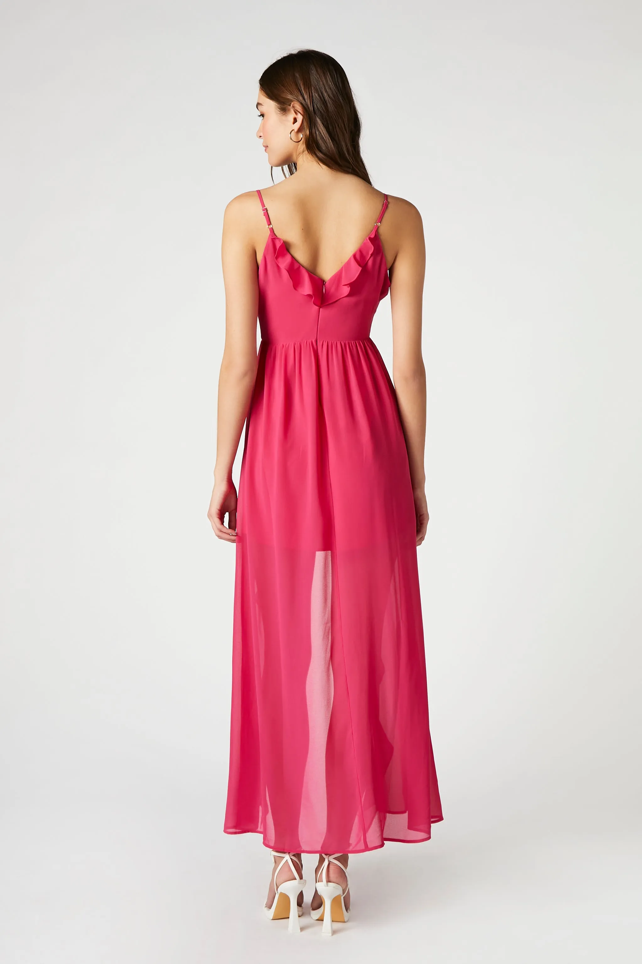 Chiffon Ruffle High-Low Dress