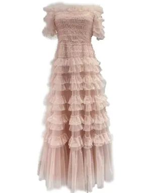 Chiffon ruffle tiered dress