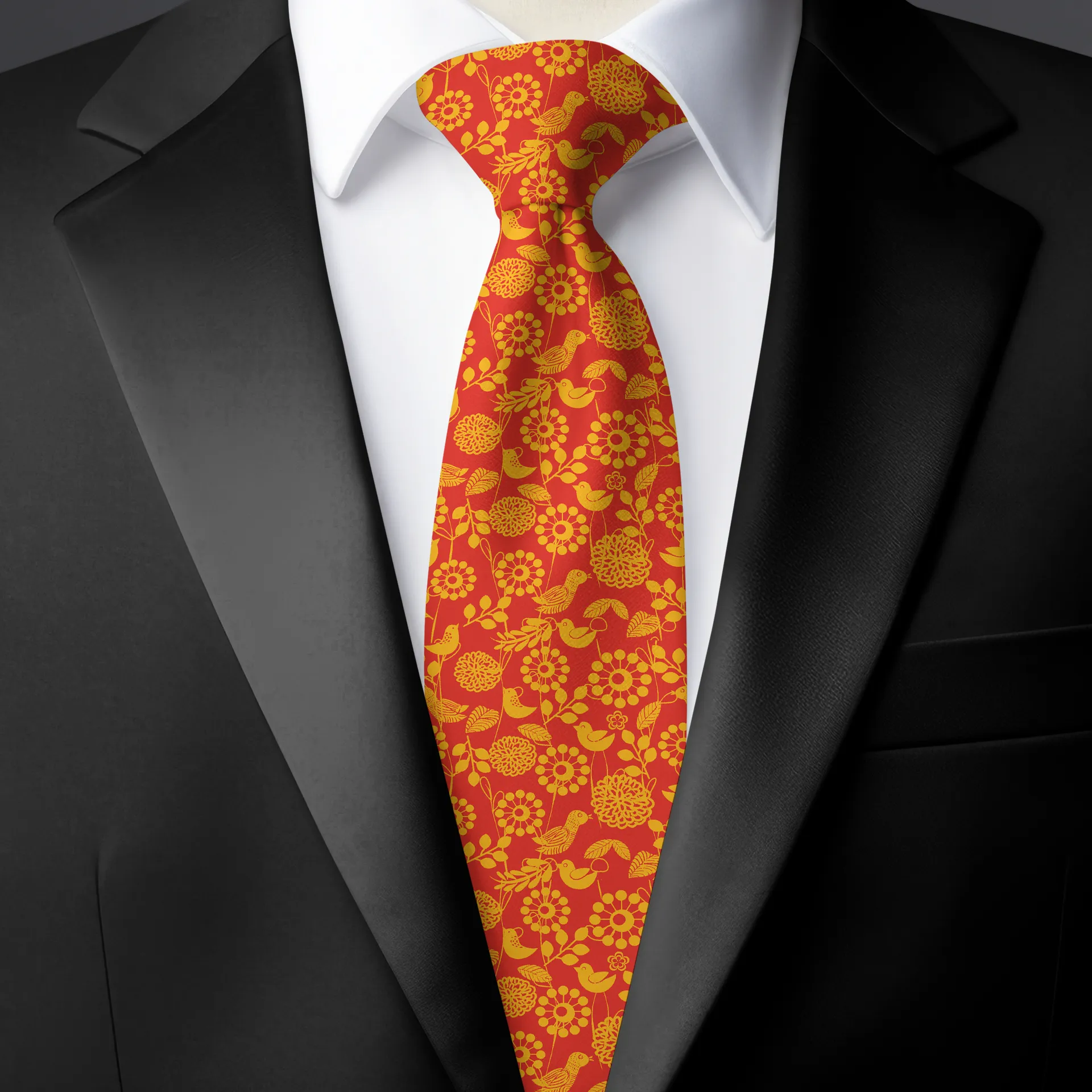 Chokore Orange & Red Silk Tie - Indian at Heart line