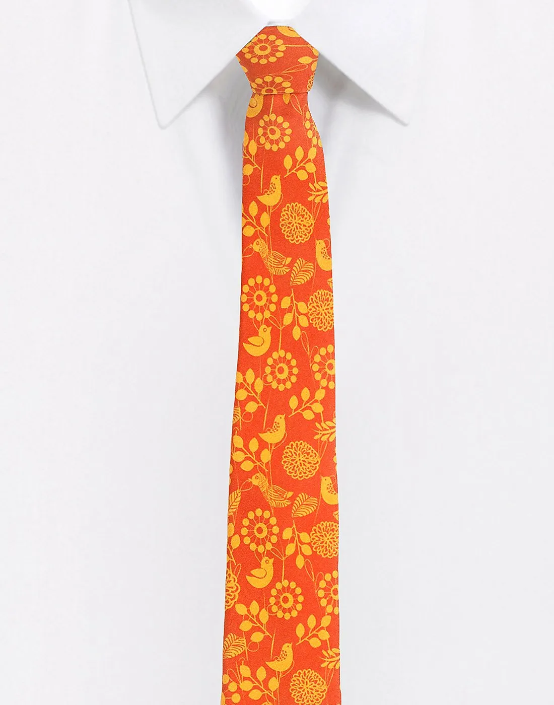 Chokore Orange & Red Silk Tie - Indian at Heart line