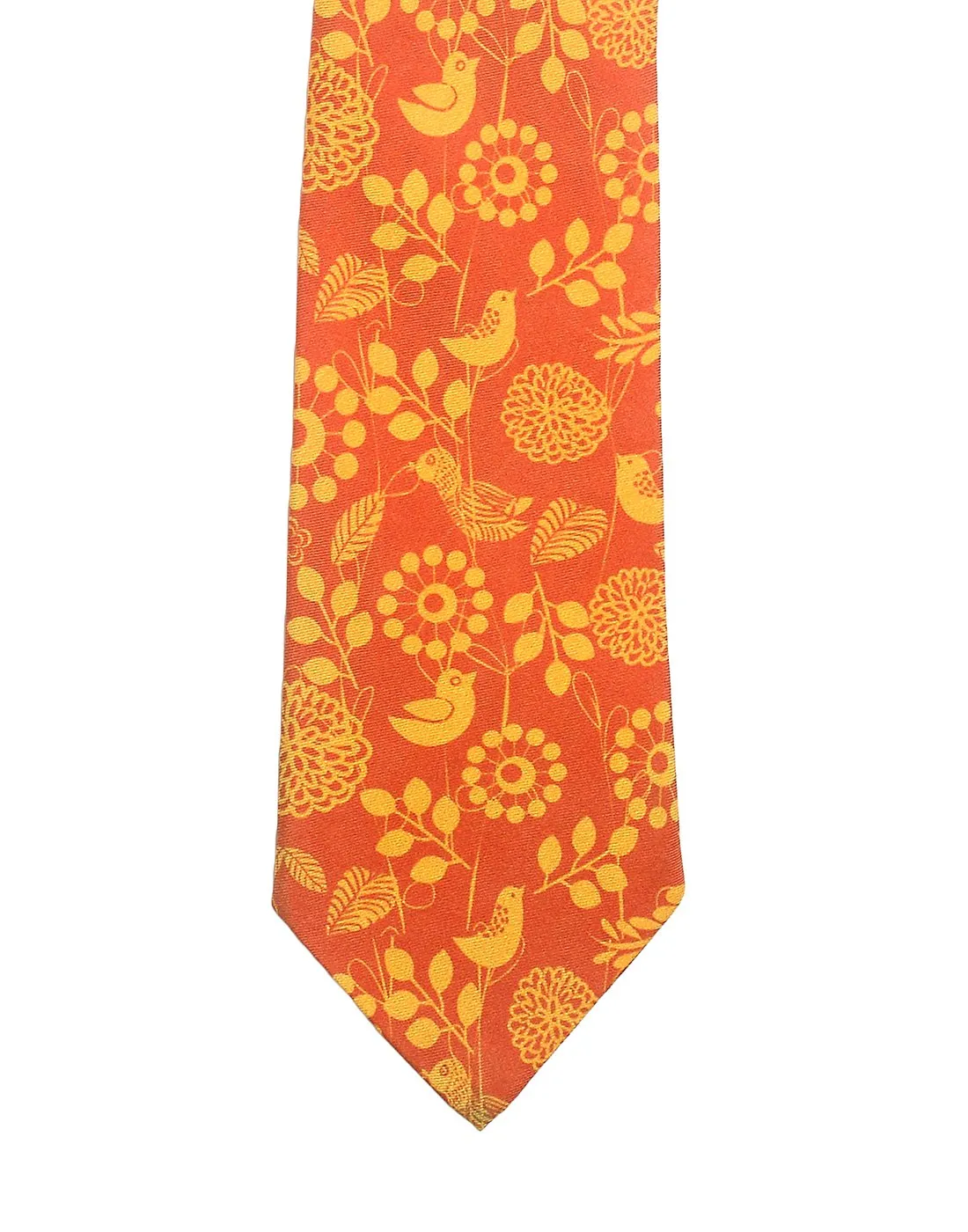 Chokore Orange & Red Silk Tie - Indian at Heart line