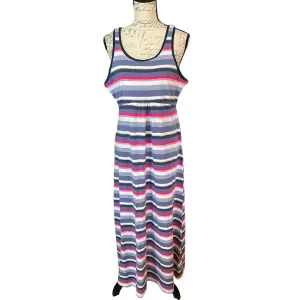 Columbia Omni-Wick Cotton Blend Striped Tank Maxi Dress Size X-Large