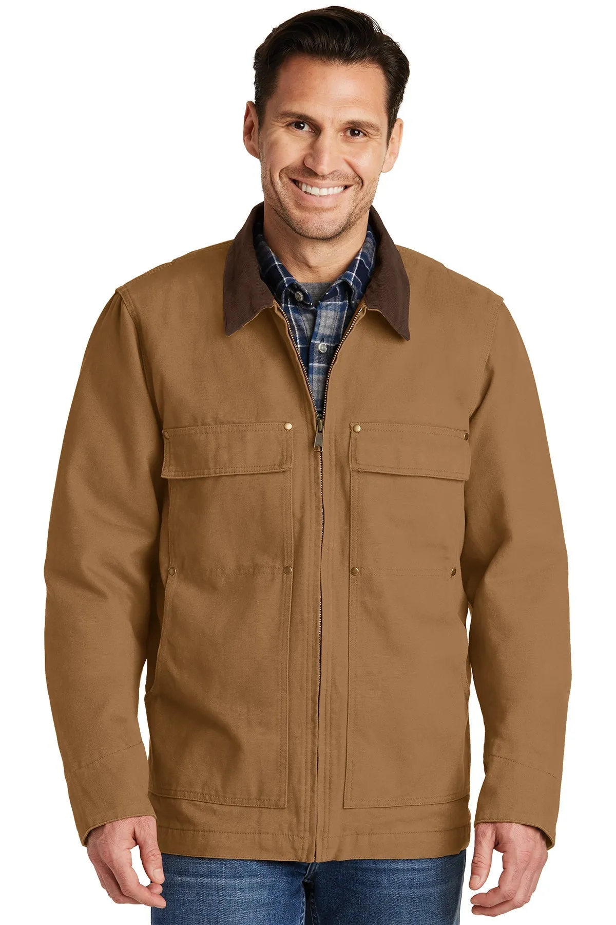 CornerStone Washed Duck Cloth Chore Coat, Duck Brown