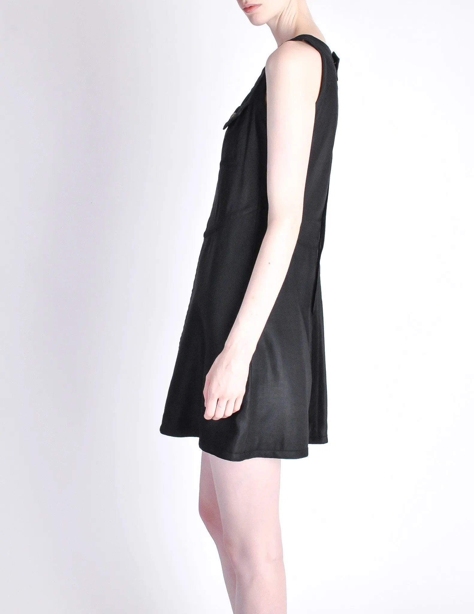 Courregès Vintage Iconic Black Linen Mini Dress