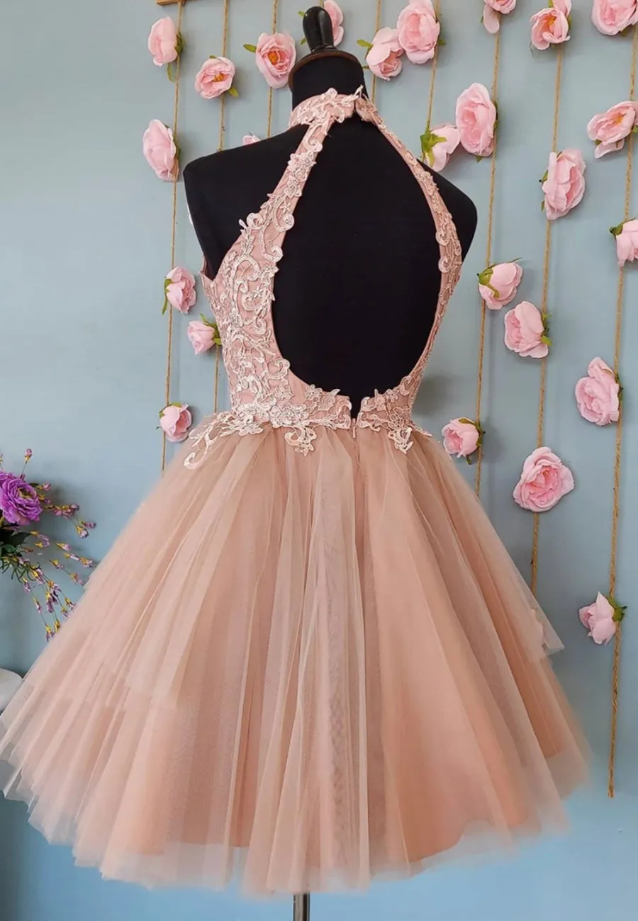 Cute Lace Short Prom Dresses A-Line Evening Party Dresses