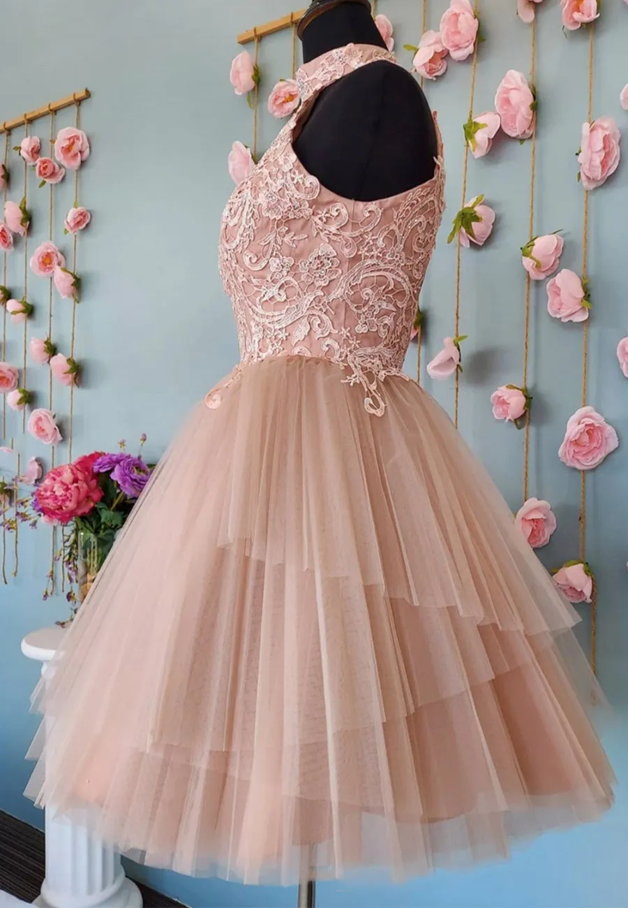 Cute Lace Short Prom Dresses A-Line Evening Party Dresses