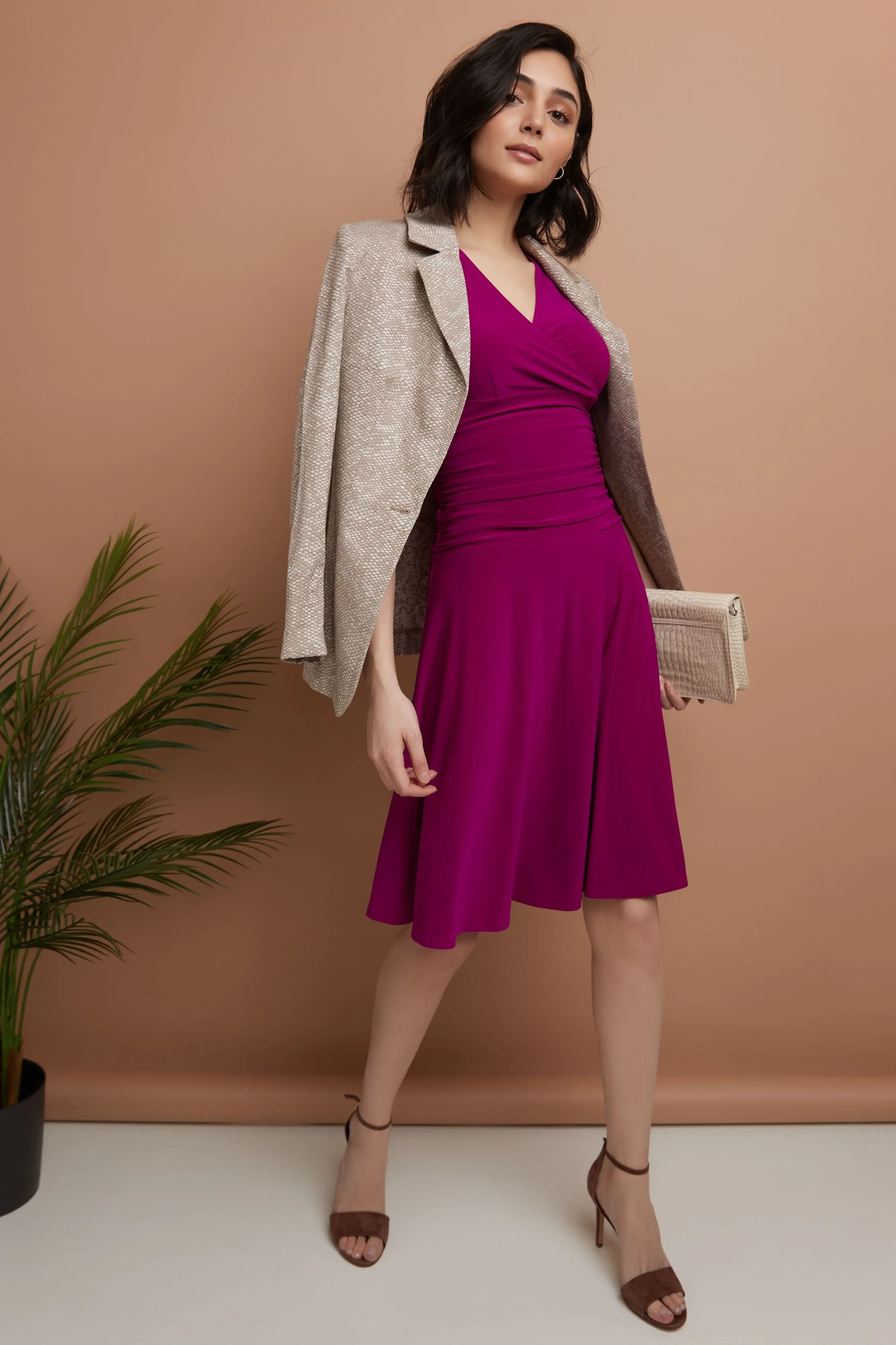 Form-Fitting Sleeveless Dress with Tummy Control