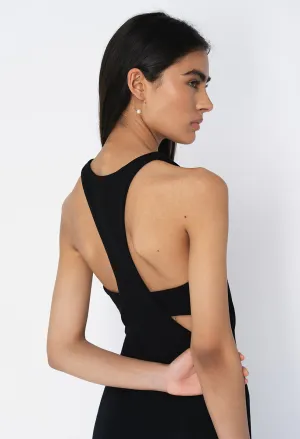 Gemini Rib Bandeau Dress / Black