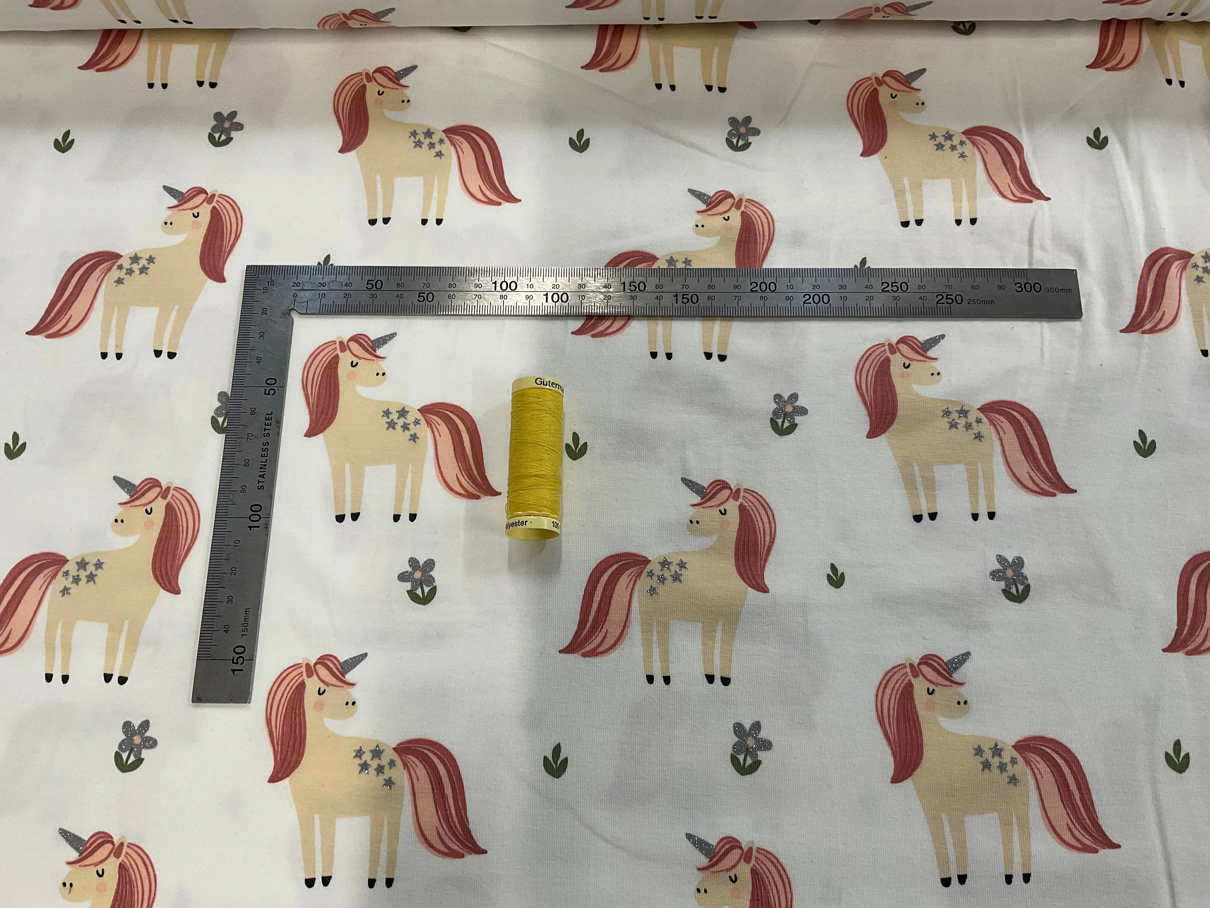 Glitter Unicorns Cotton Jersey Fabric