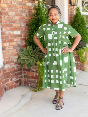 Green Squares Dress