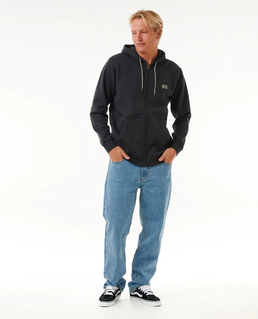 Horizon Zip Thru Hood - Washed Black