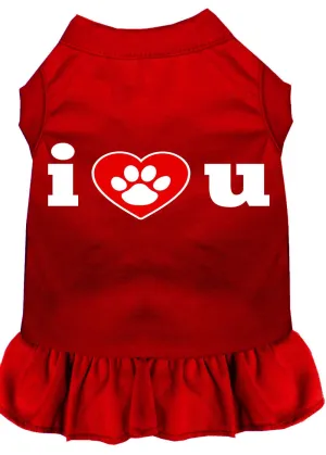 I Heart You Screen Print Dress Red Sm (10)