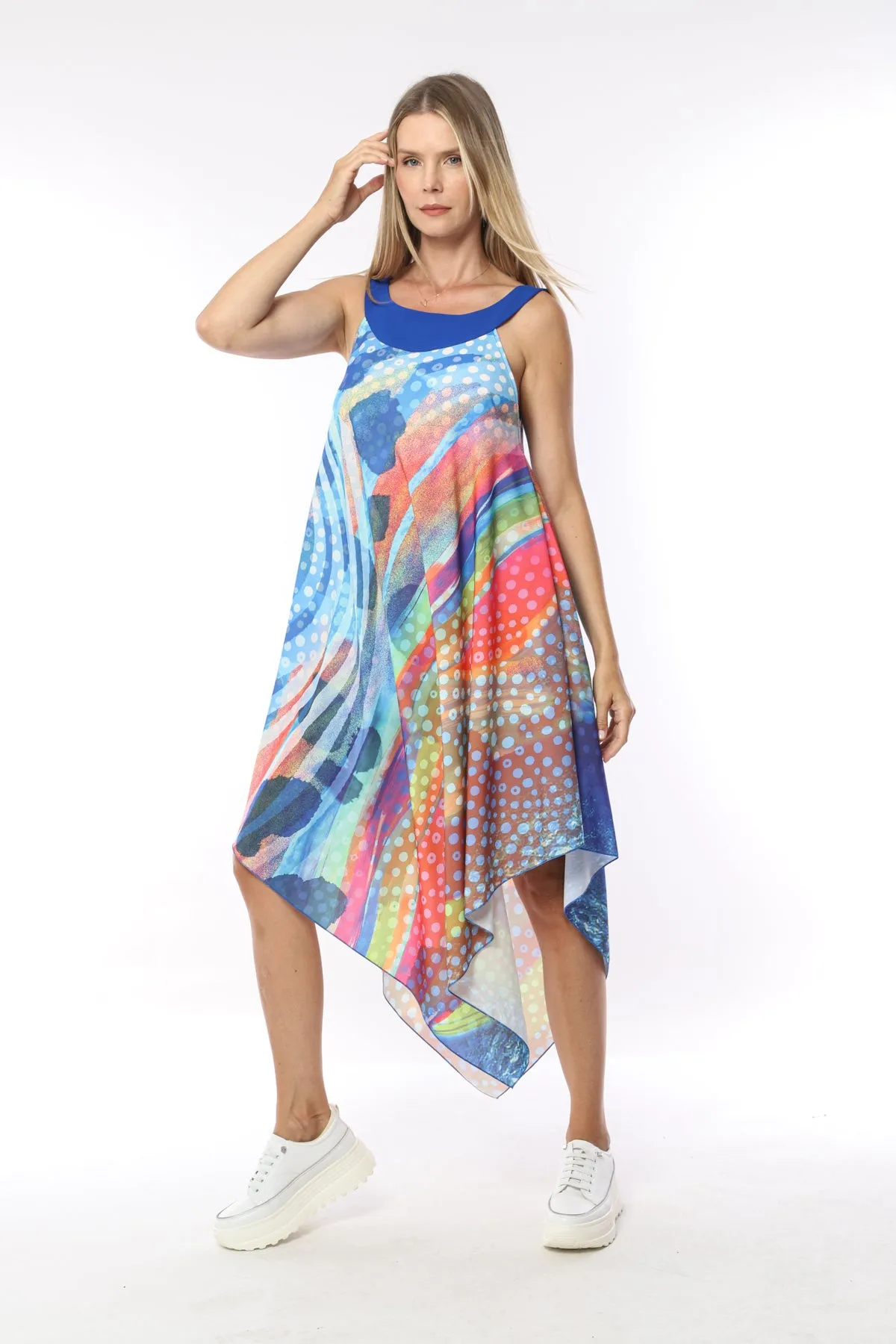 I.NCO Abstract Print Handkerchief Edge Dress