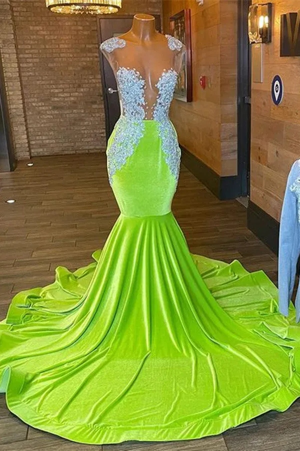 kamahe Chic Sleeveless Backless Mermaid Prom Dress With Beading