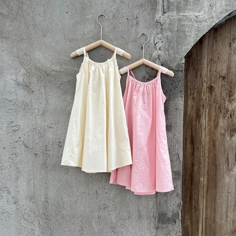 Kids Pink & Apricot Sleeveless Bow Maxi Dress - Ages 12M to 11Y