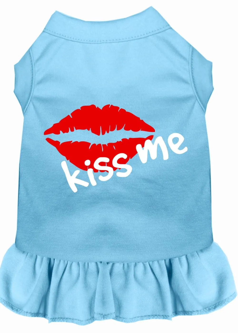 Kiss Me Screen Print Dress Baby Blue Xxxl (20)