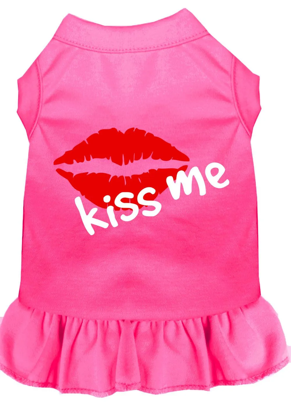 Kiss Me Screen Print Dress Bright Pink Sm (10)