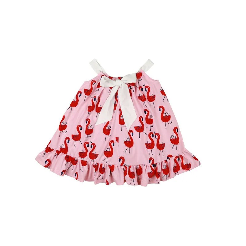 Kukukid Bow Dress Pink Flamigs