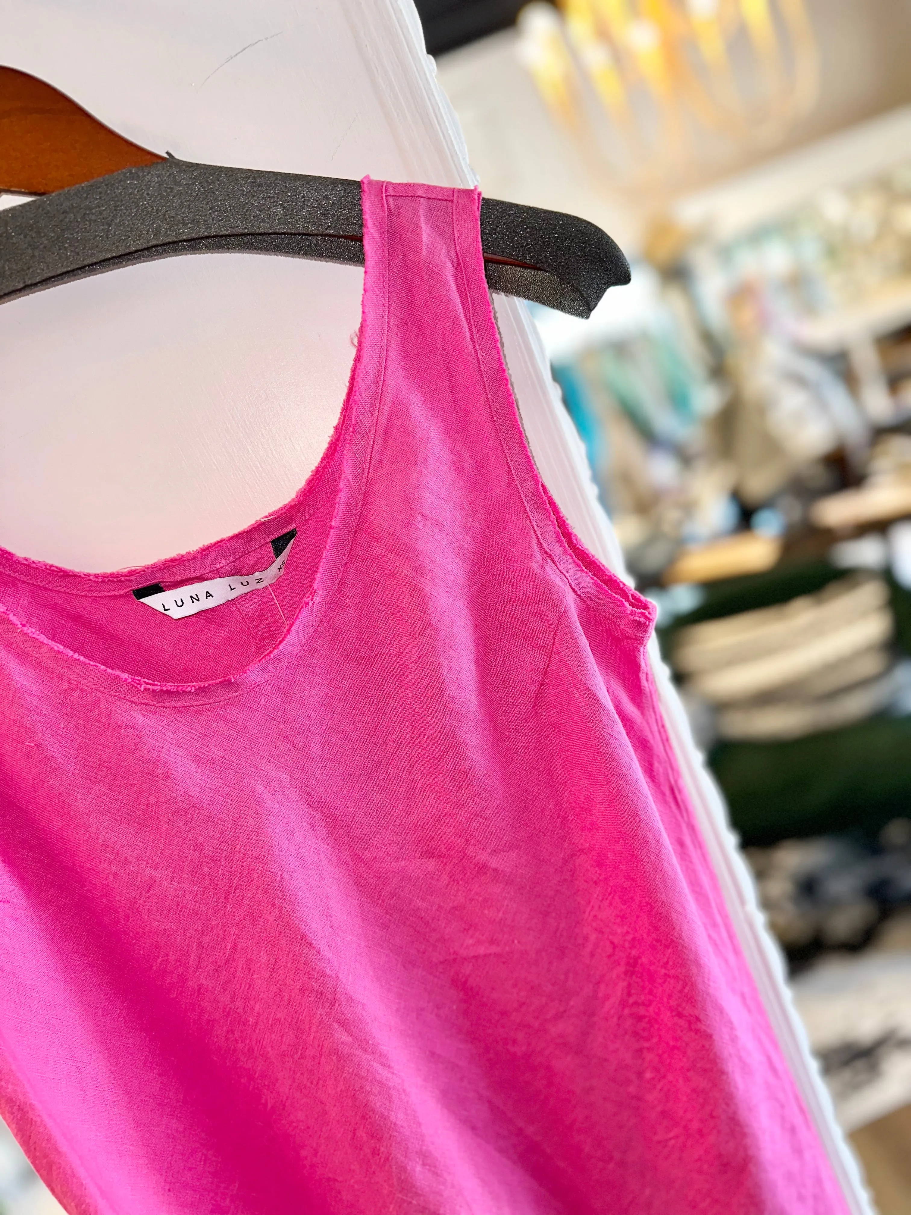 Laguna Beach Tank Dress in hot pink by Luna Luz