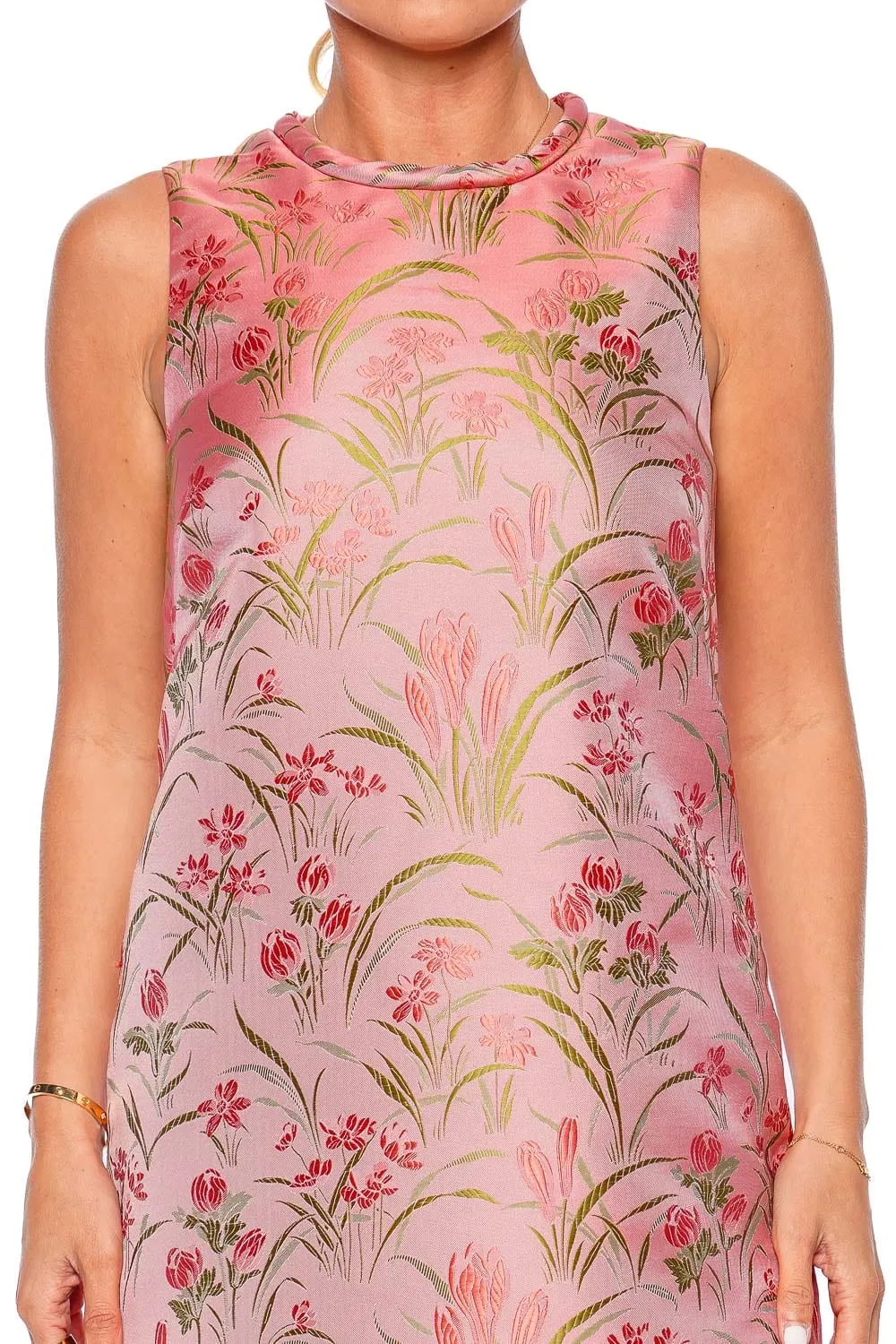 Mackenzie Pink Jacquard Mini Dress