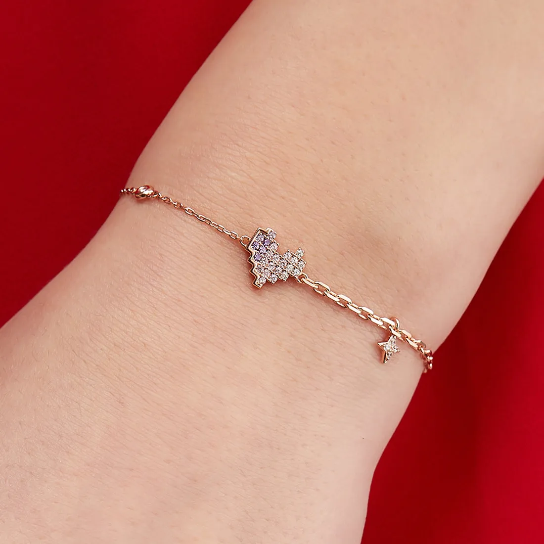 Minimal Heart 925 Rose Gold Bracelet