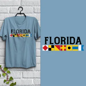 Nautical Flags Florida T-Shirt Adult Unisex S-2X, FL Tshirt