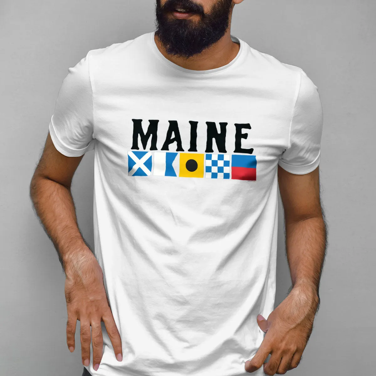 Nautical Flags Maine T-Shirt Adult Unisex S-2X, Maine Tshirt