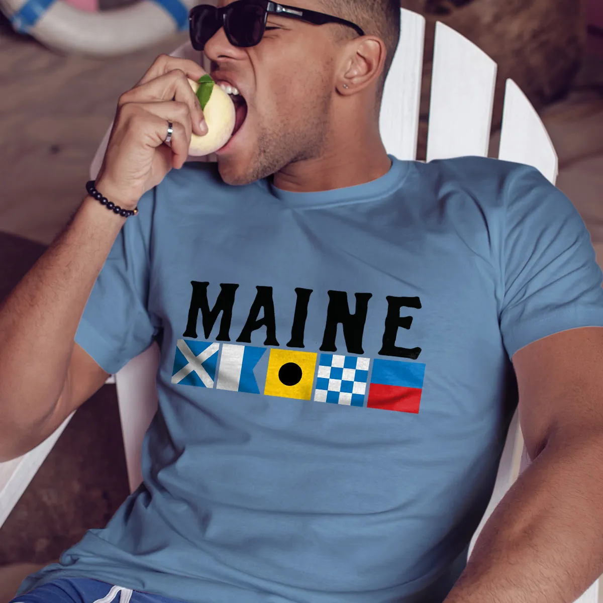 Nautical Flags Maine T-Shirt Adult Unisex S-2X, Maine Tshirt