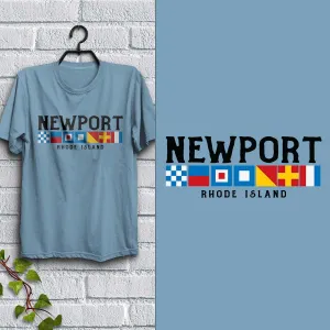 Nautical Flags Newport Rhode Island T-Shirt Adult Unisex S-2X, RI Tshirt