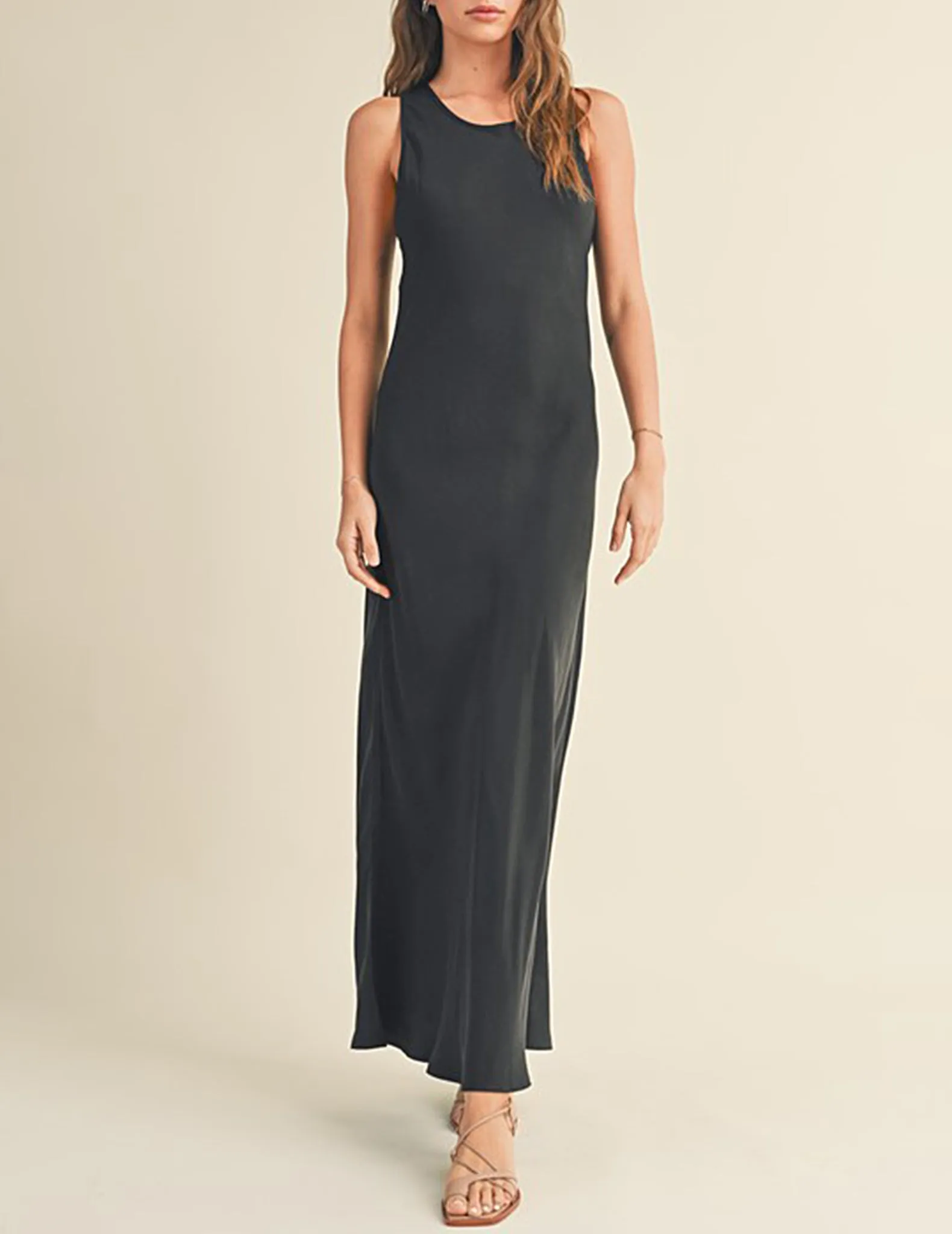 Oana Minimal Silken Tank Dress