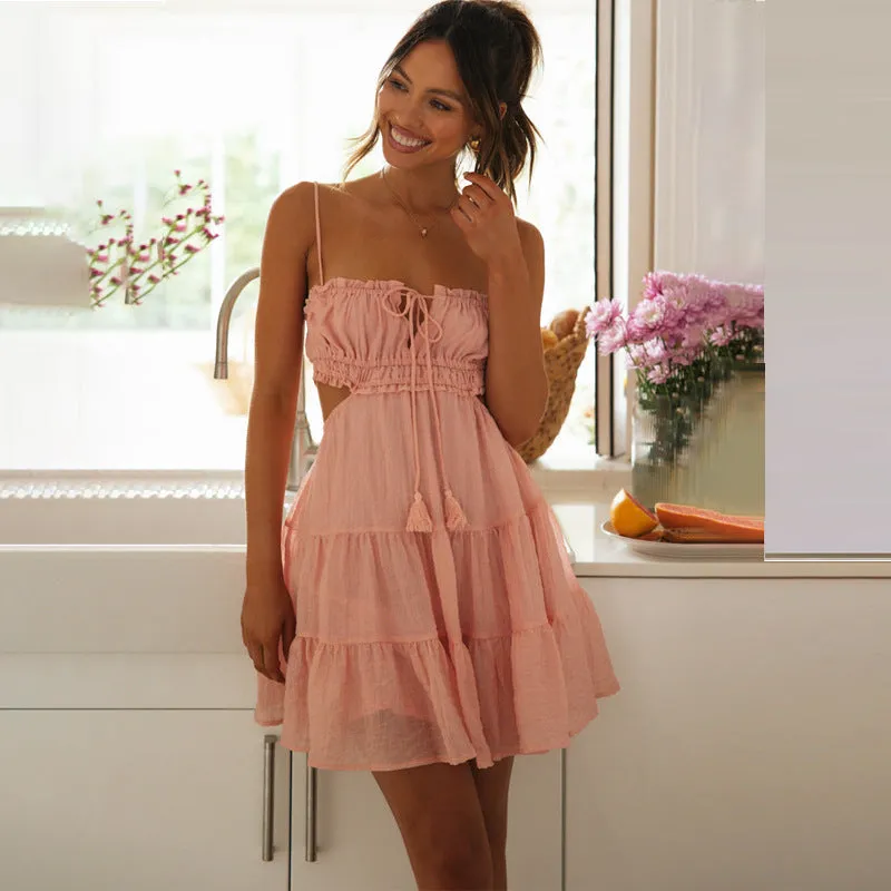 One-Shoulder Backless Sling summer dress