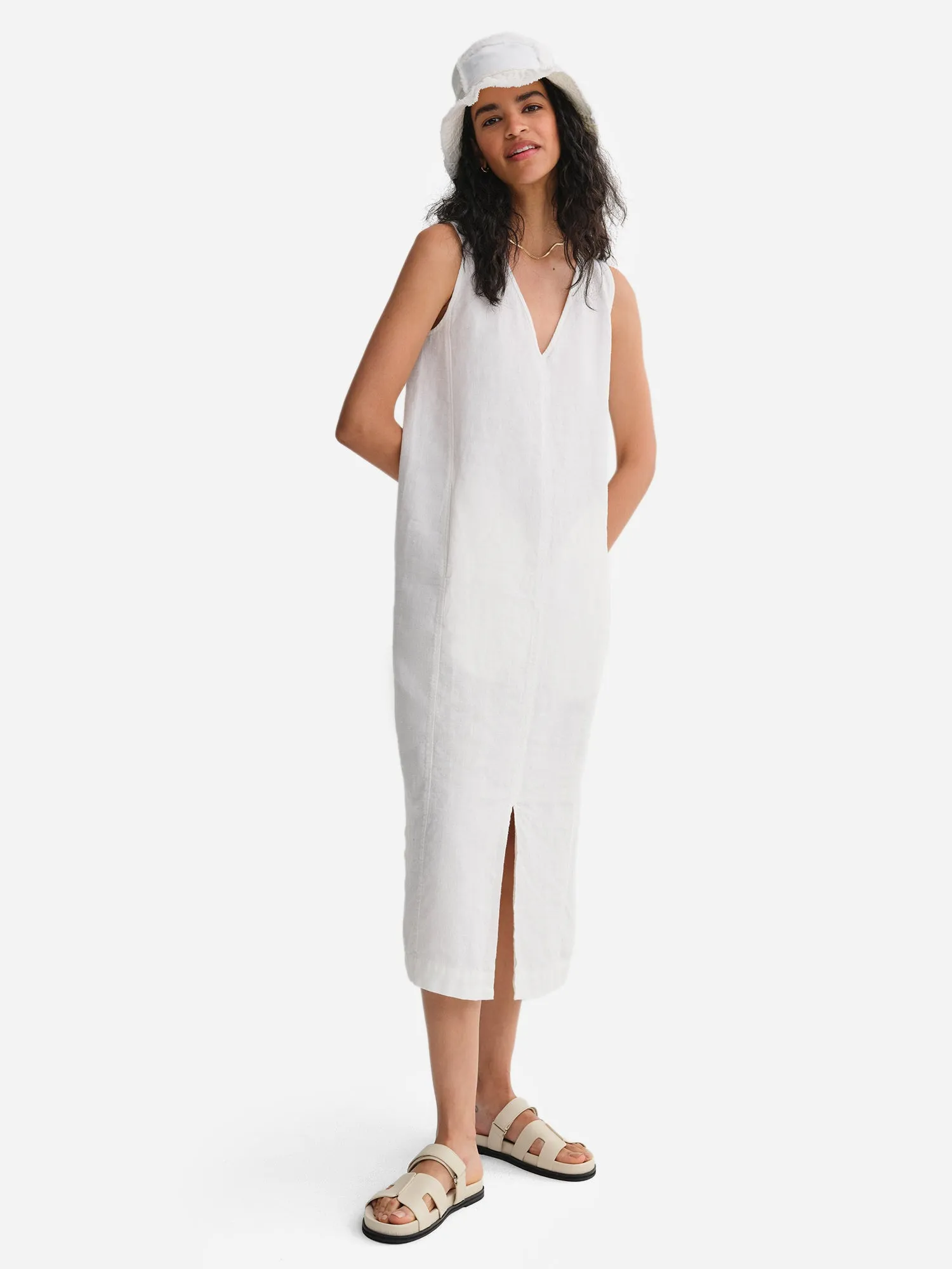 Organic Linen Tank Center Seam Dress