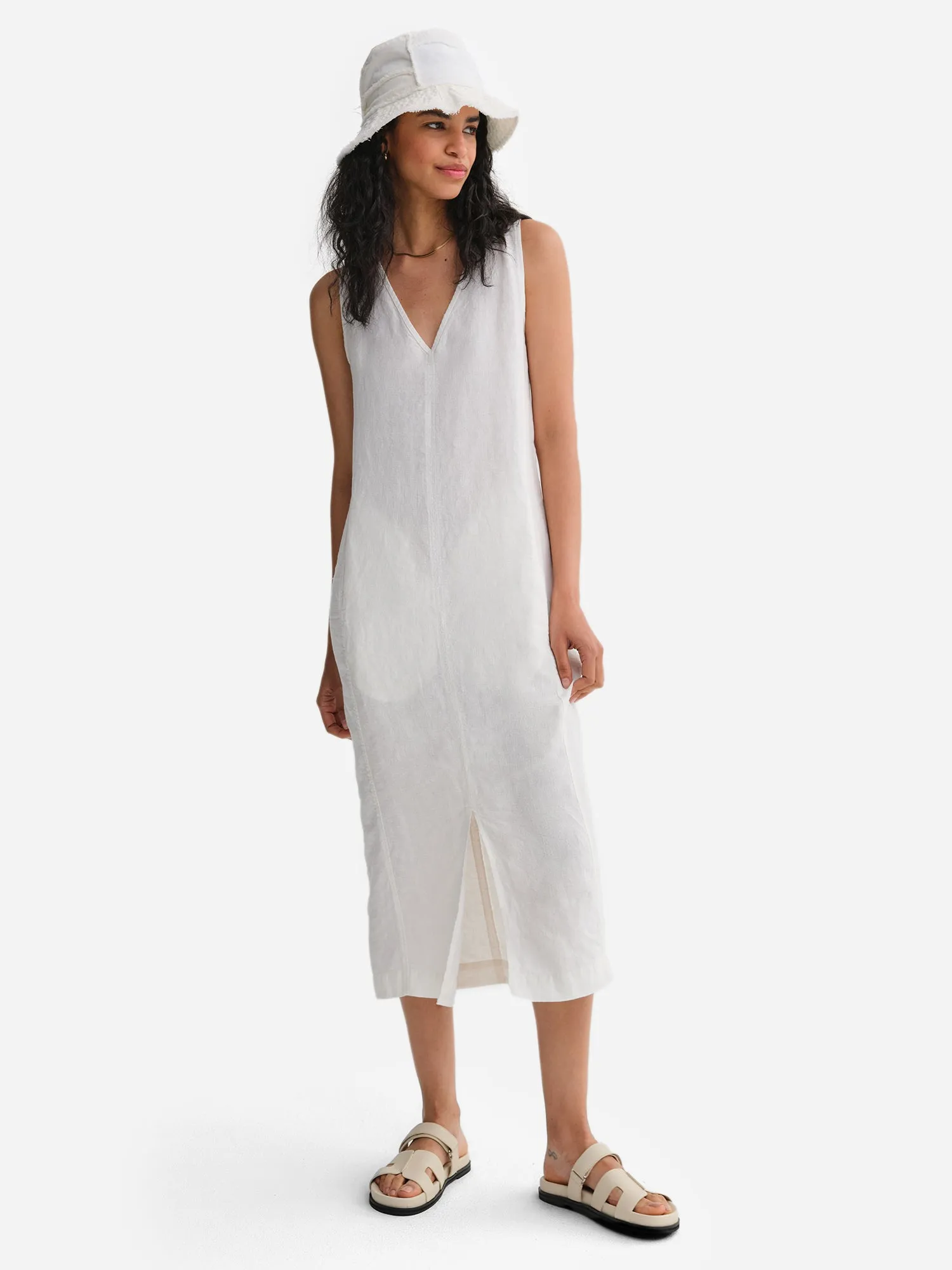 Organic Linen Tank Center Seam Dress