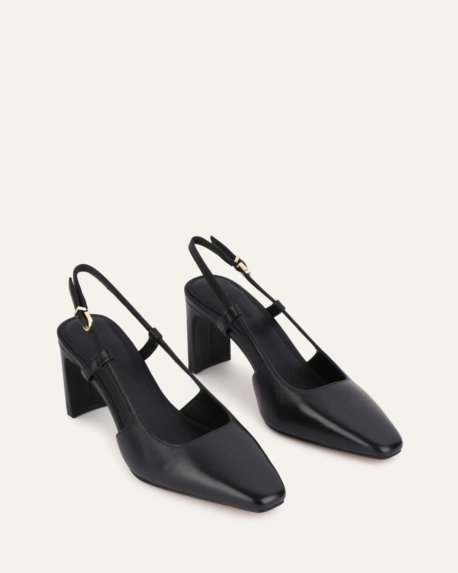 ORLA MID HEELS BLACK LEATHER