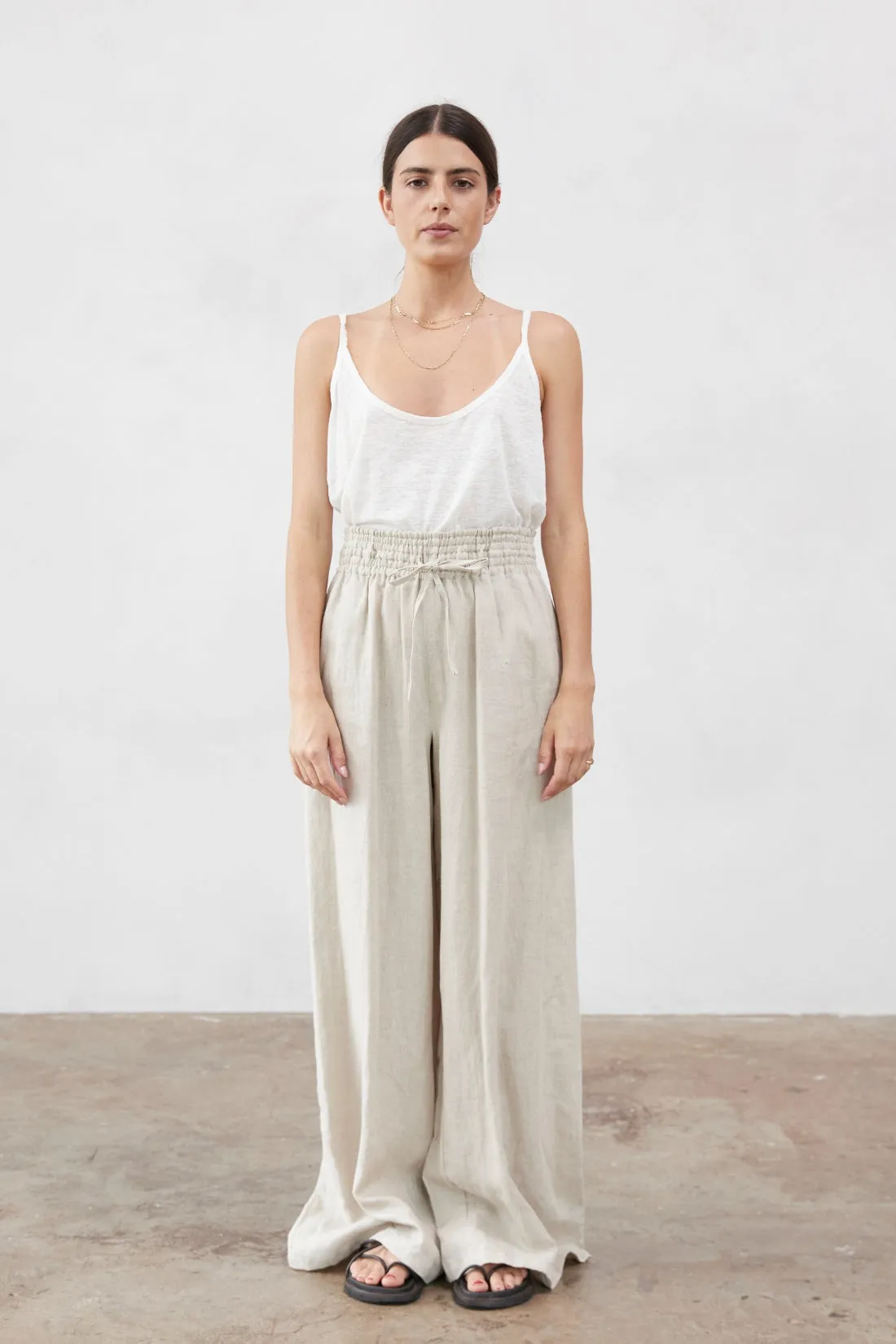 Paul  Linen Jersey Top Ivory