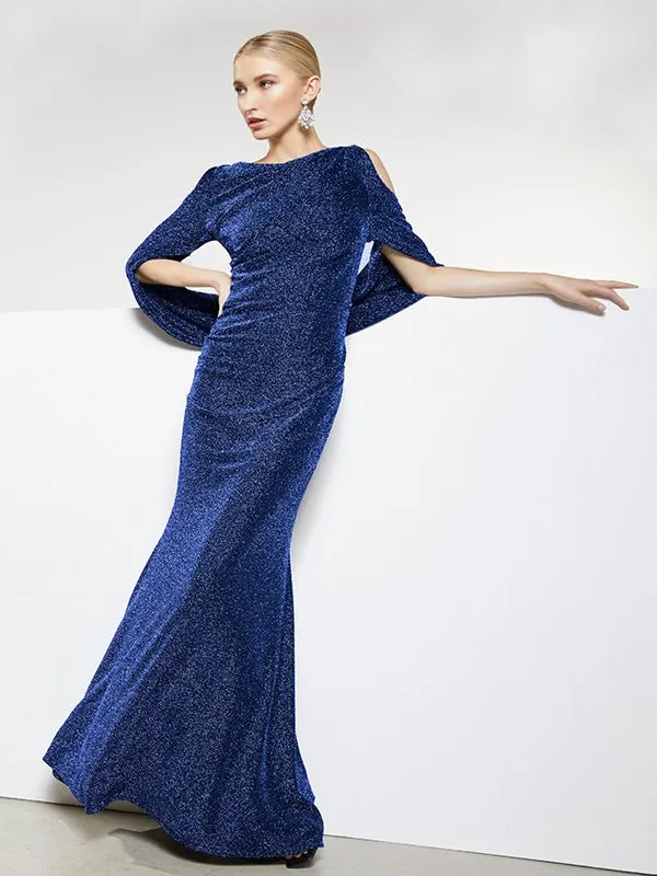 Peta Sapphire Lurex Gown