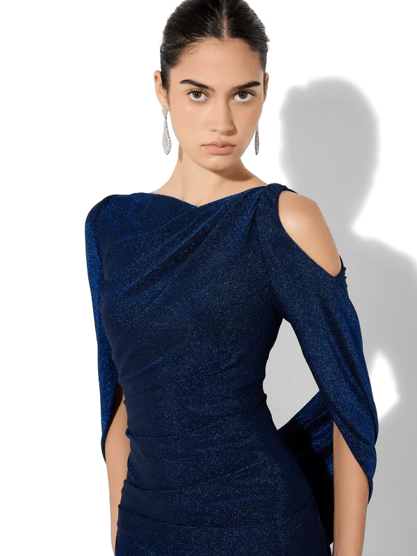 Peta Sapphire Lurex Gown