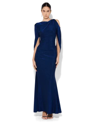 Peta Sapphire Lurex Gown