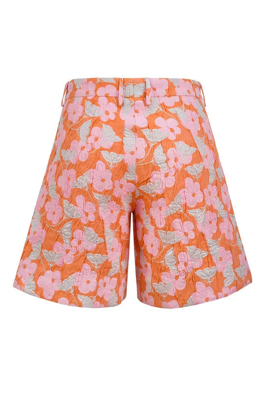 Pink Jaquard Shorts