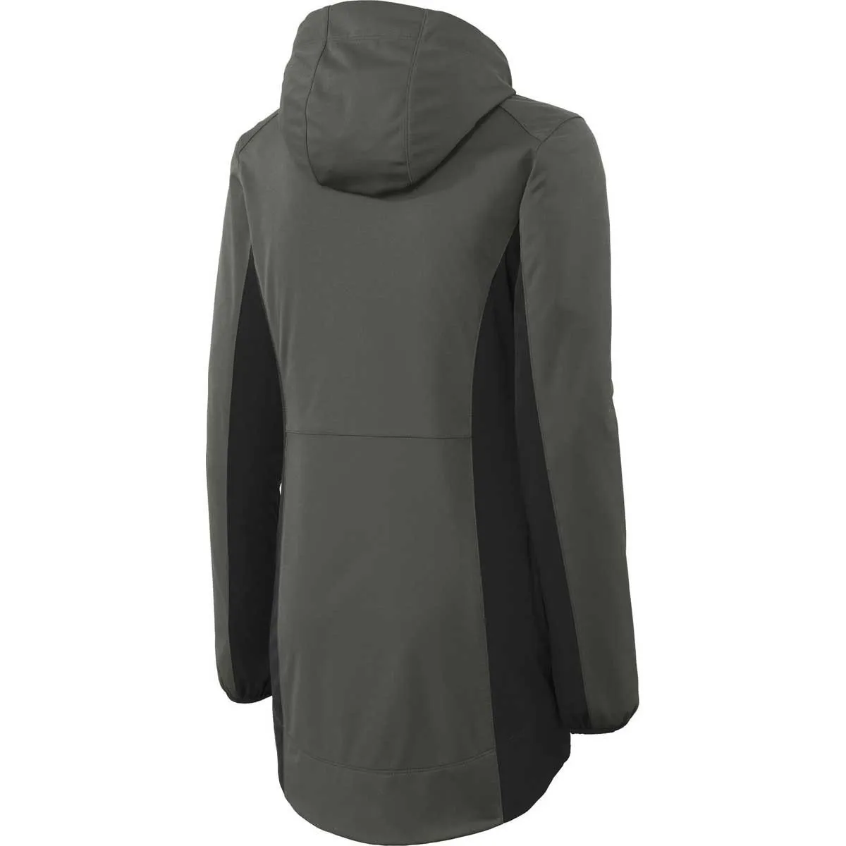 Port Authority Women's Grey Steel/Deep Black Active Hooded Soft Shell Jacket