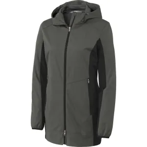 Port Authority Women's Grey Steel/Deep Black Active Hooded Soft Shell Jacket