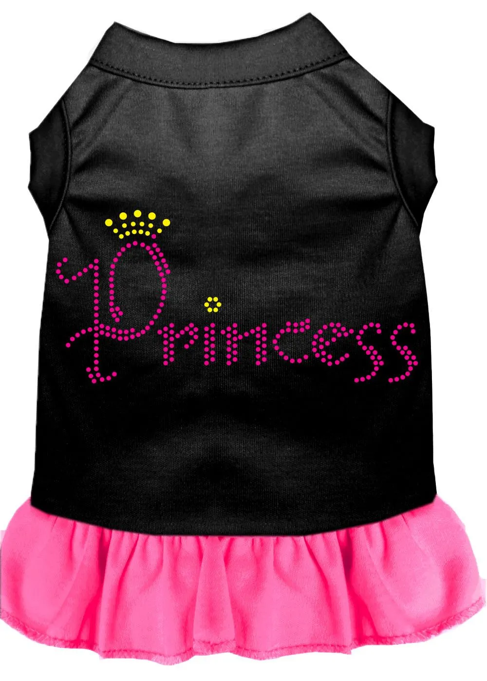 Princess Rhinestone Dress Black With Bright Pink Xs (8)